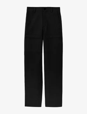 Proenza Schouler White Label Sydnor Pants in Solid Cotton Linen - Black