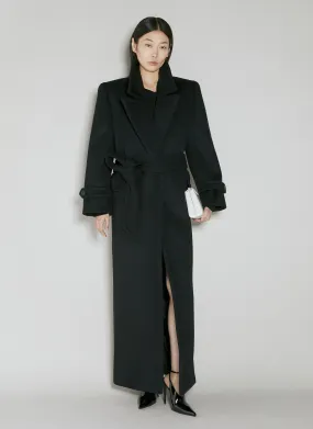 Saint Laurent Wool Double-Breasted Long Coat