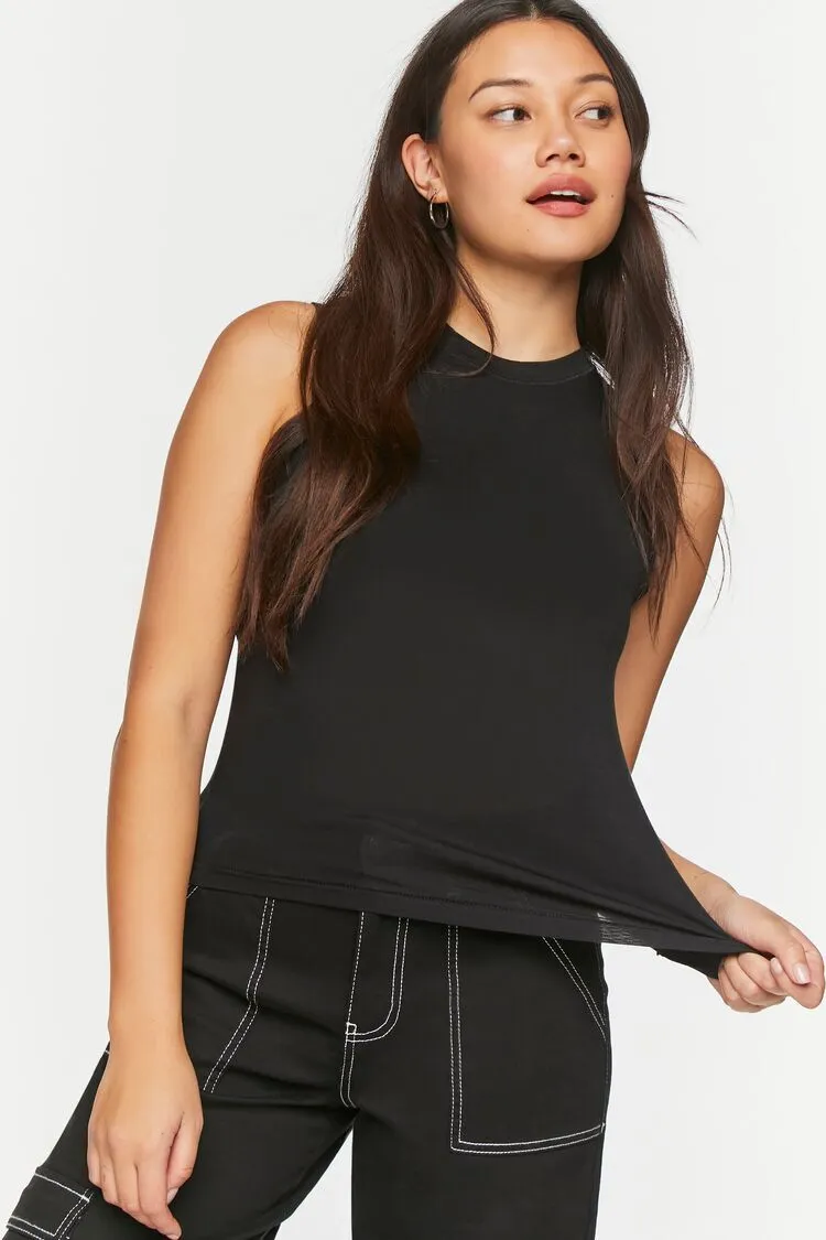 Sleeveless Crew Neck Top