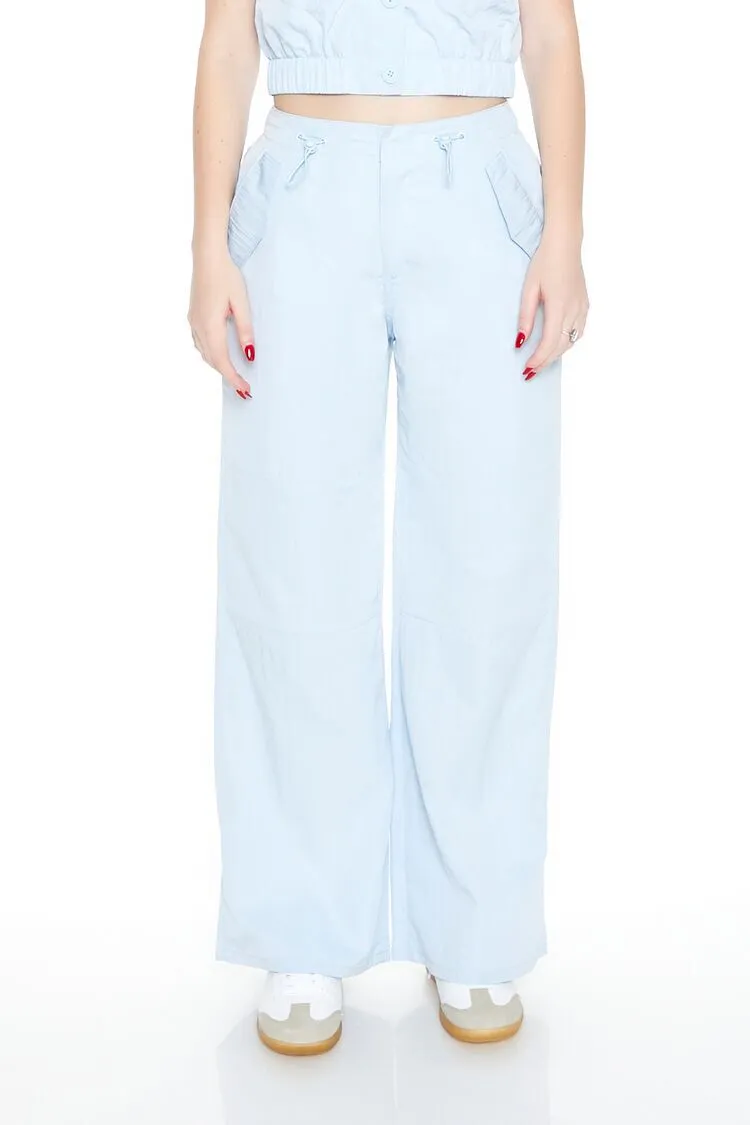 Toggle Drawstring Wide-Leg Pants