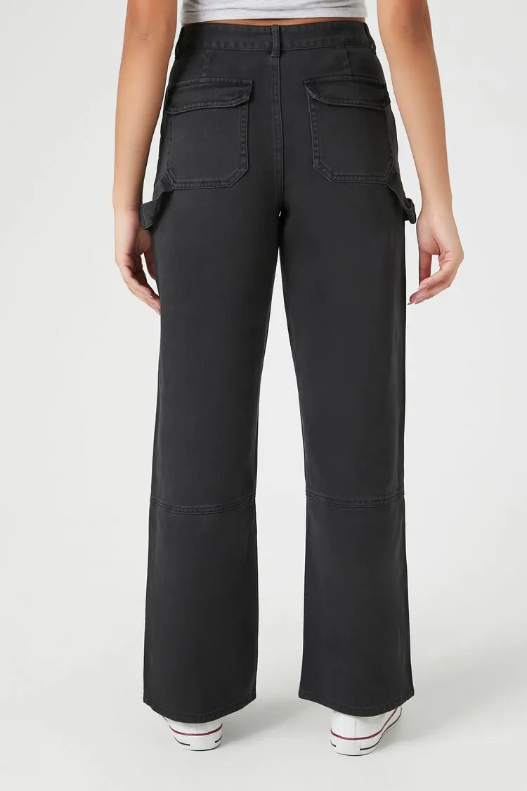 Twill Straight-Leg Utility Pants