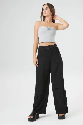 Wide-Leg Belted Cargo Pants