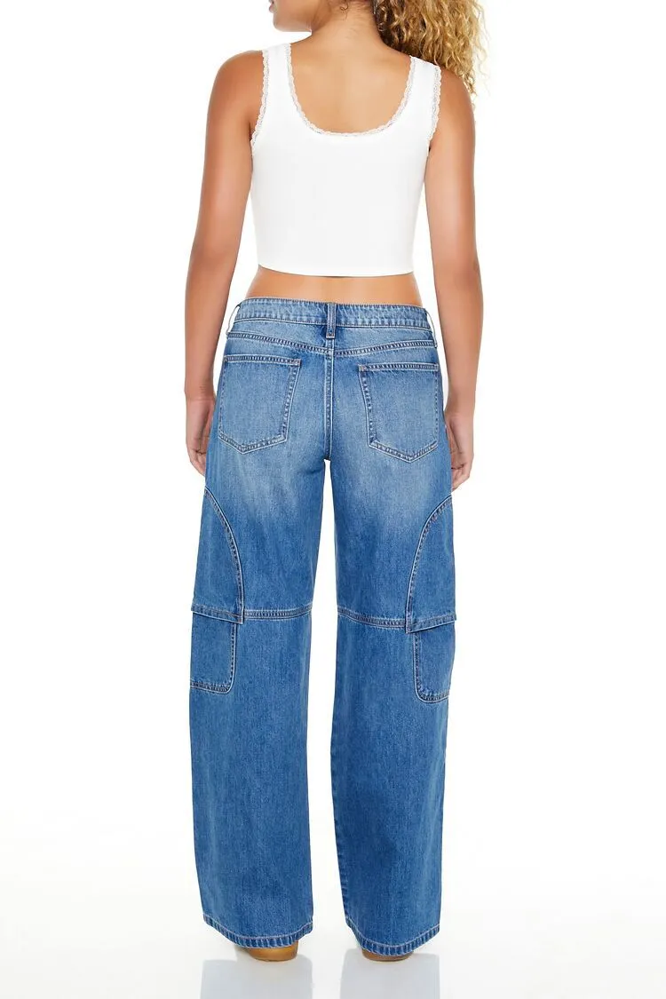 Wide-Leg Mid-Rise Jeans