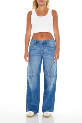 Wide-Leg Mid-Rise Jeans