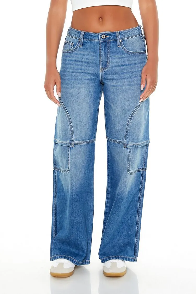 Wide-Leg Mid-Rise Jeans