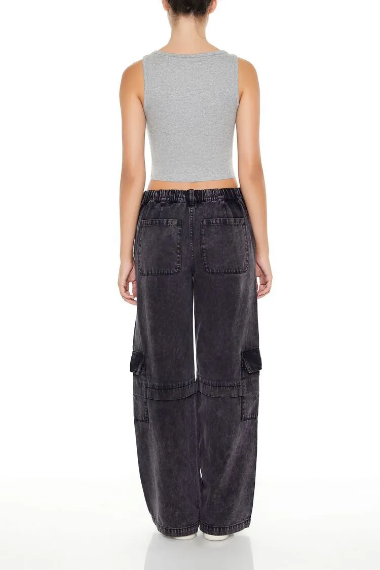 Wide-Leg Utility Cargo Jeans