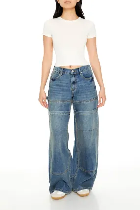 Wide-Leg Utility Cargo Jeans