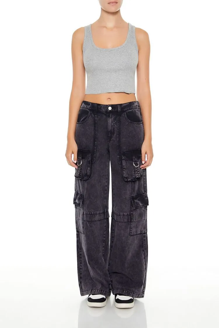 Wide-Leg Utility Cargo Jeans