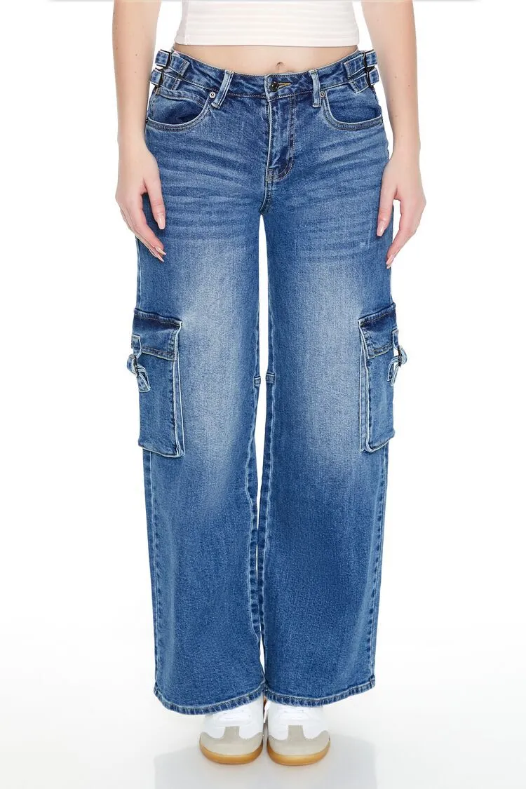 Wide-Leg Utility Cargo Jeans