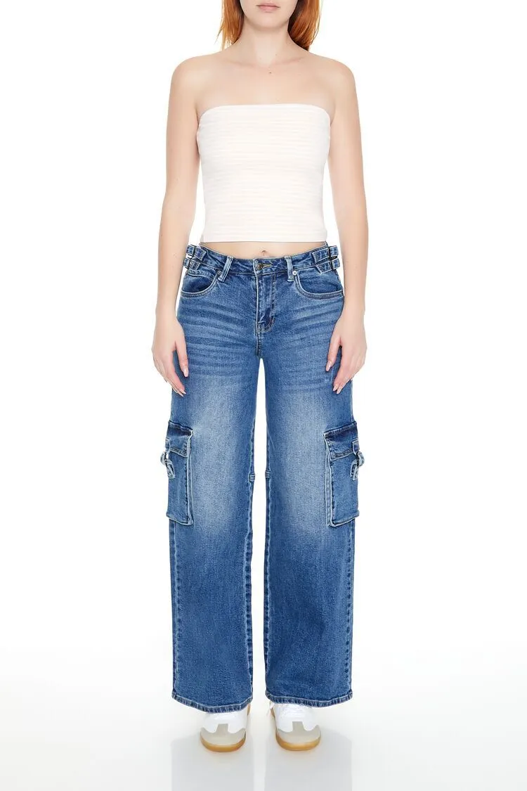 Wide-Leg Utility Cargo Jeans